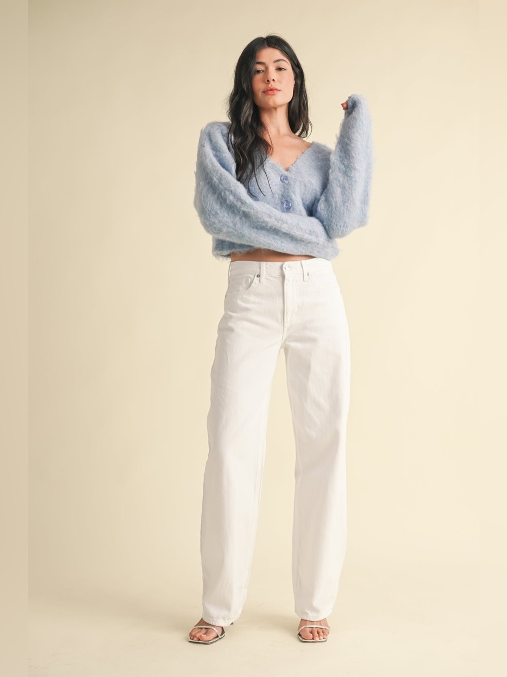 Just Black Denim Size 26 Optic White Relaxed Straight Jeans New With Tags - Picture 2 of 13